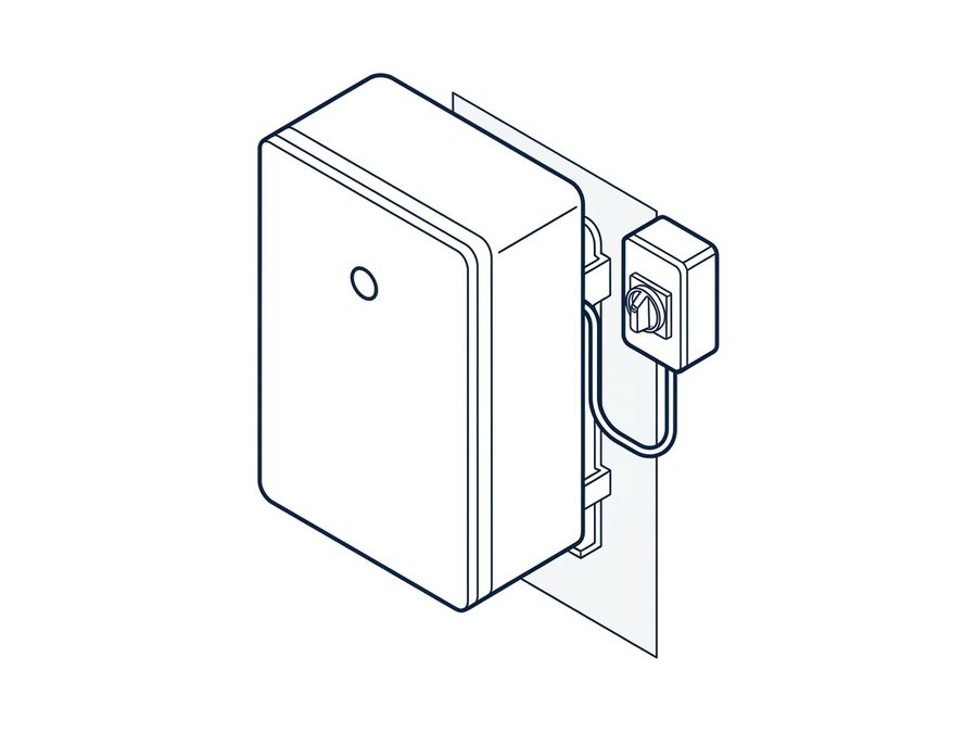 Home battery storage line illustration