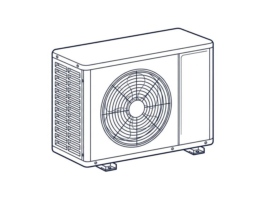 Air source heat pump line illustration